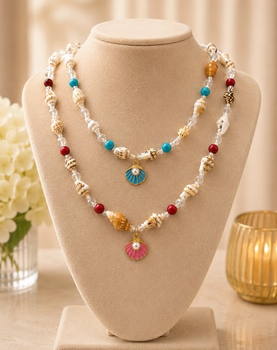 NECKALCE SHELL W/PEARL OYSTER PENDANT