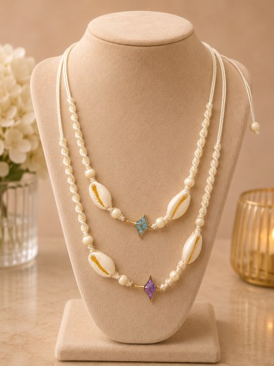 NECKLACE W/MANTA & SHELLS